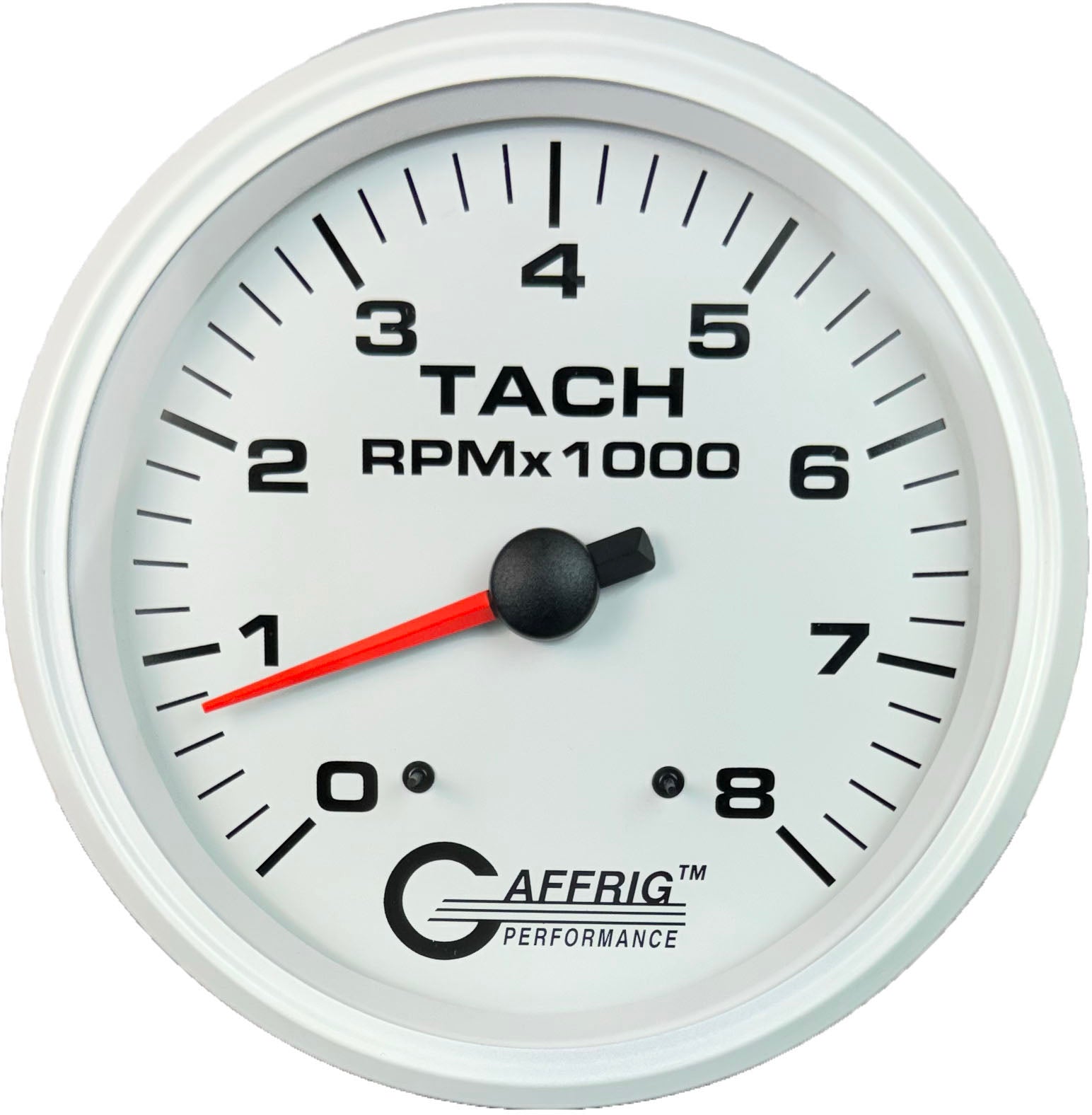 GAFFRIG PART #10019 4 5/8 INCH ELECTRIC TACHOMETER GAUGE 0-8000 RPM WHITE NO FAT RIM (STANDARD)