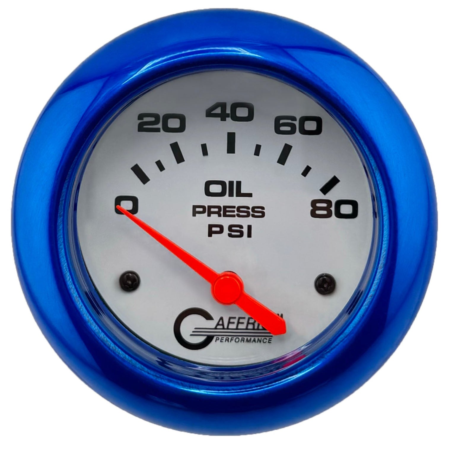 GAFFRIG PART #13001 2 5/8 INCH ELECTRIC OIL PRESSURE 0-80 PSI - INCLUDES SENDER WHITE