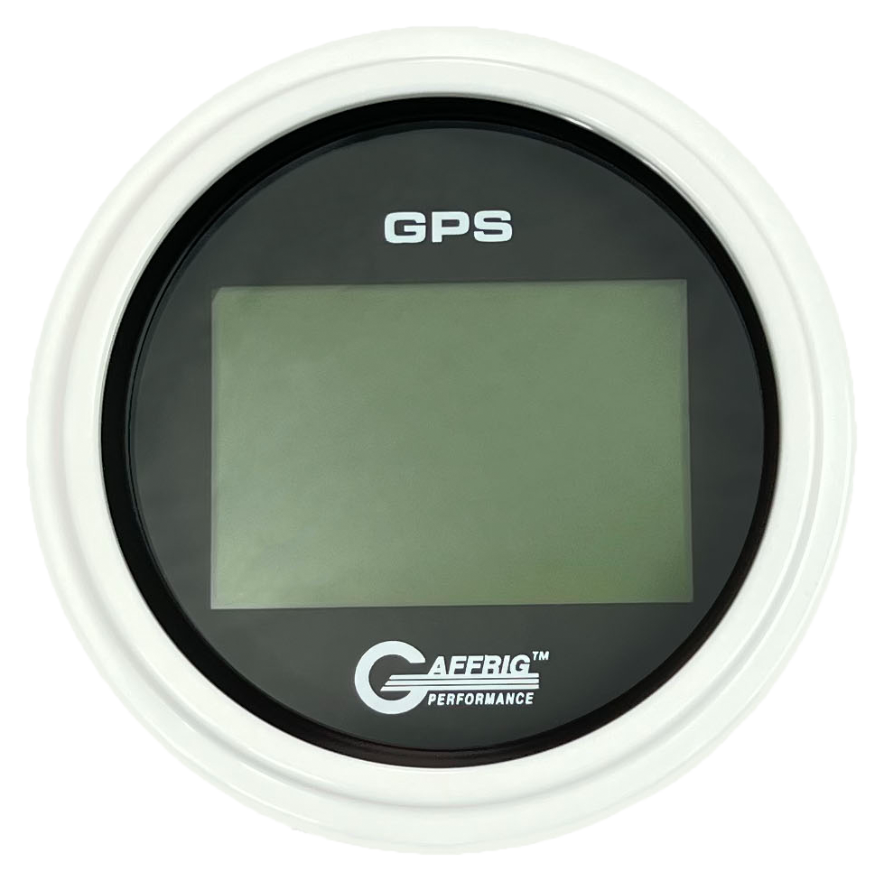 #184020 3 3/8 INCH GPS DIGITAL 999 MPH BLACK SPEEDOMETER KIT White / Step