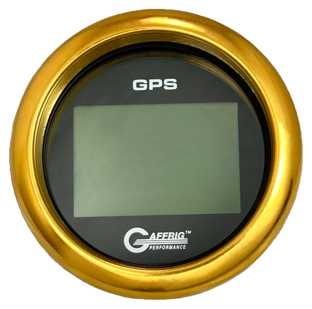 #184020 3 3/8 INCH GPS DIGITAL 999 MPH BLACK SPEEDOMETER KIT Gold / Step