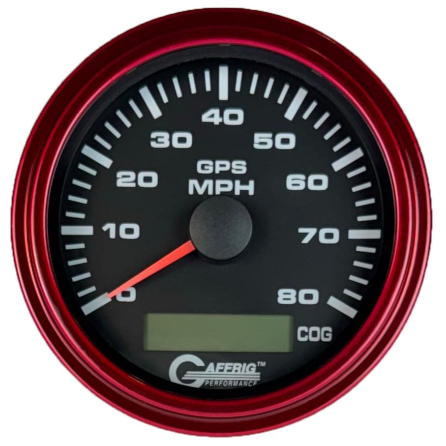 GAFFRIG PART #184022 3 3/8 INCH GPS ANALOG 80 MPH SPEEDOMETER GAUGE KIT BLACK