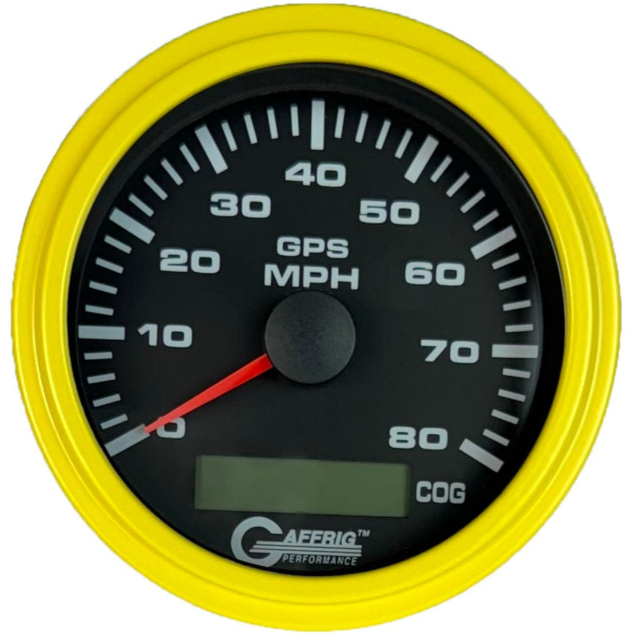 GAFFRIG PART #184022 3 3/8 INCH GPS ANALOG 80 MPH SPEEDOMETER GAUGE KIT BLACK