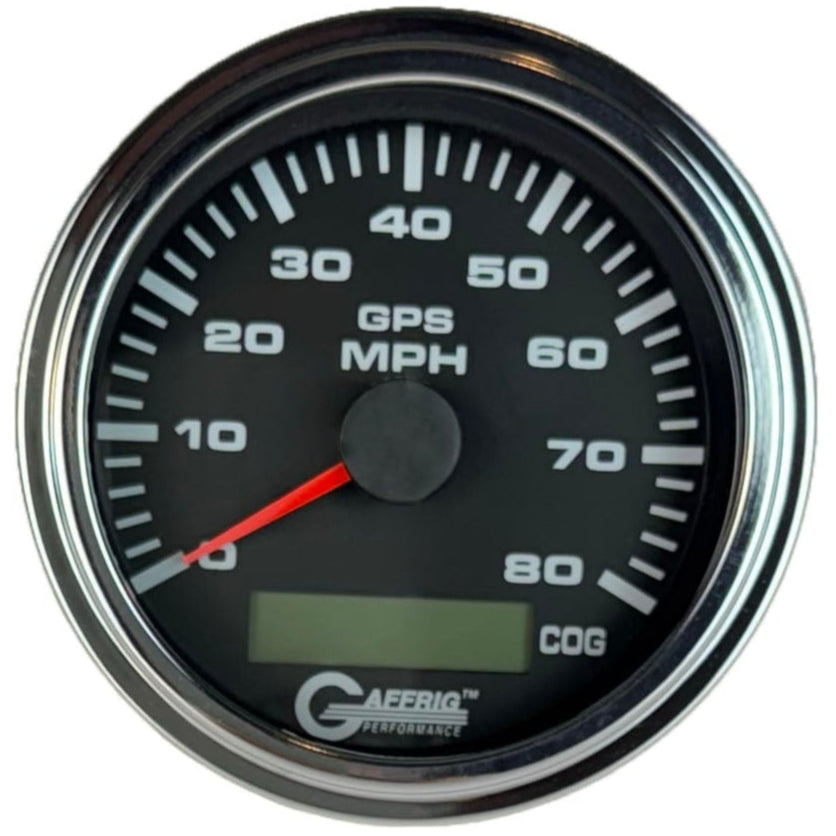 GAFFRIG PART #184022 3 3/8 INCH GPS ANALOG 80 MPH SPEEDOMETER GAUGE KIT BLACK