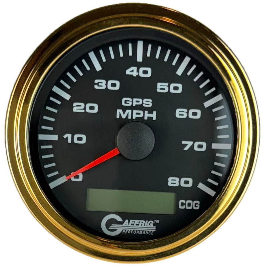GAFFRIG PART #184022 3 3/8 INCH GPS ANALOG 80 MPH SPEEDOMETER GAUGE KIT BLACK
