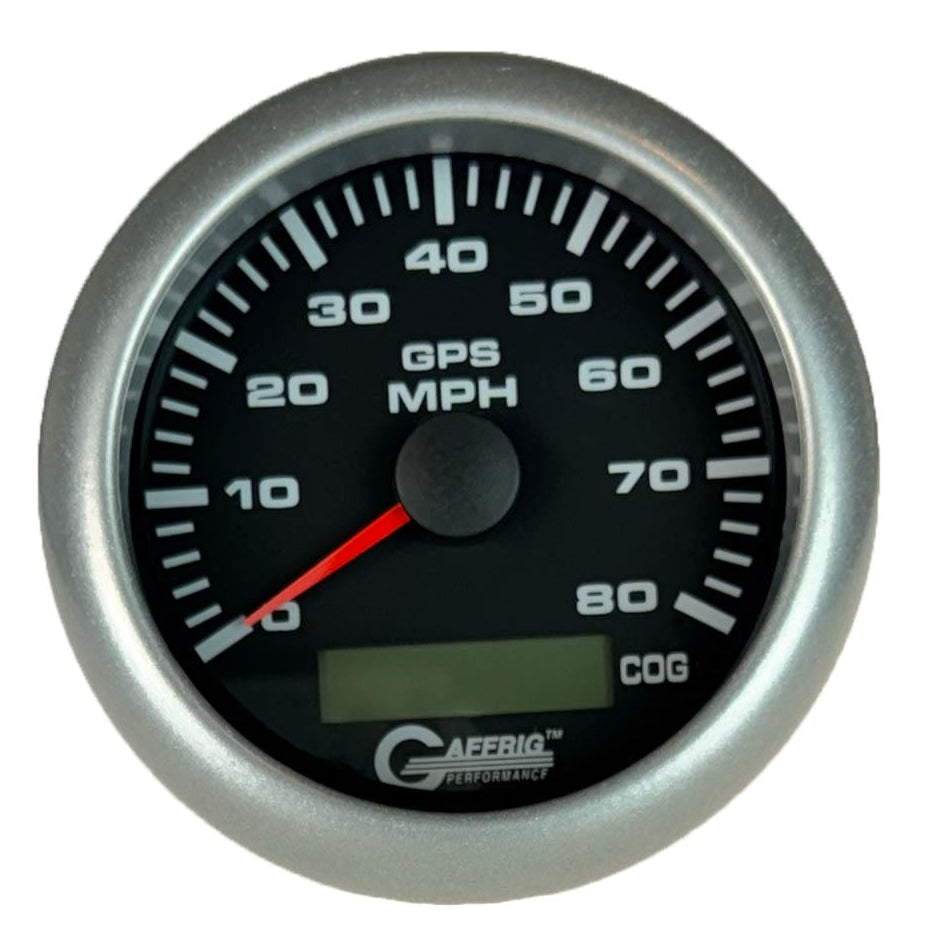 GAFFRIG PART #184022 3 3/8 INCH GPS ANALOG 80 MPH SPEEDOMETER GAUGE KIT BLACK