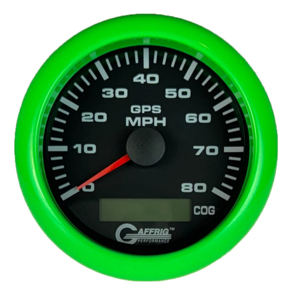 GAFFRIG PART #184022 3 3/8 INCH GPS ANALOG 80 MPH SPEEDOMETER GAUGE KIT BLACK