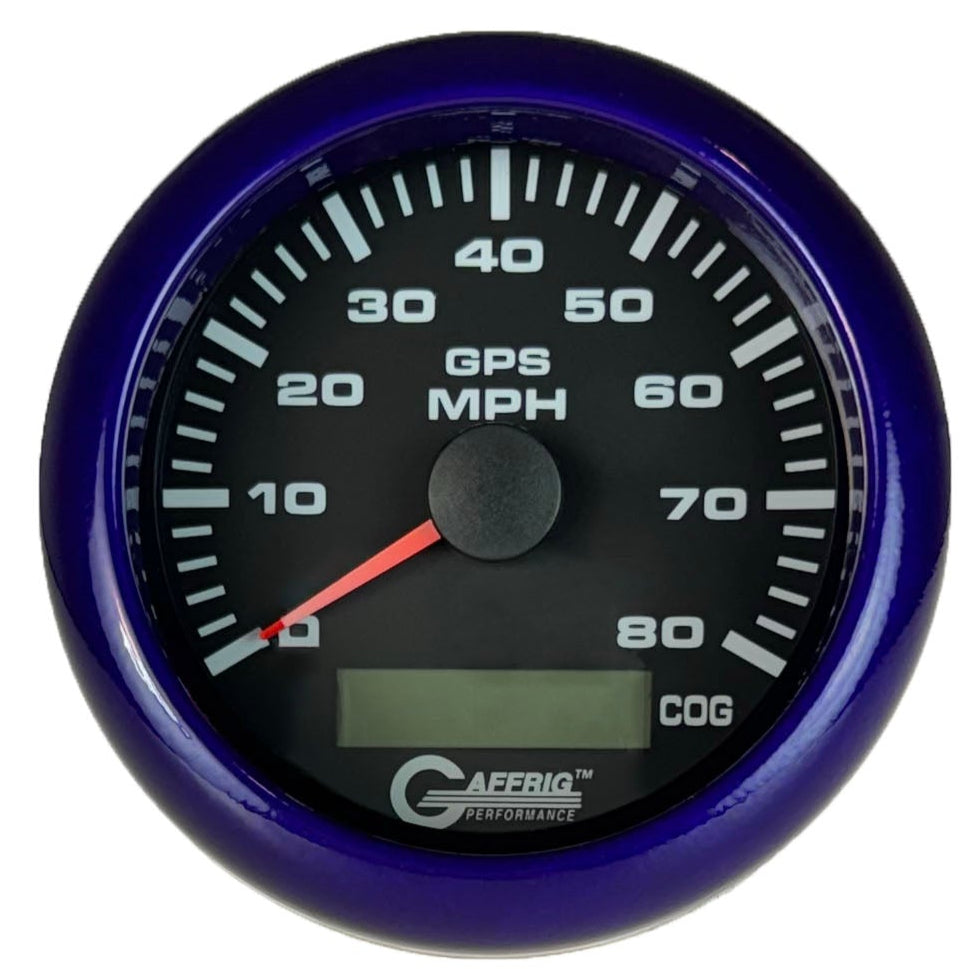 GAFFRIG PART #184022 3 3/8 INCH GPS ANALOG 80 MPH SPEEDOMETER GAUGE KIT BLACK