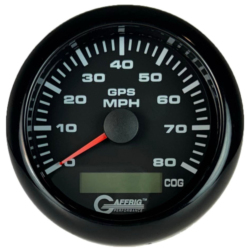GAFFRIG PART #184022 3 3/8 INCH GPS ANALOG 80 MPH SPEEDOMETER GAUGE KIT BLACK