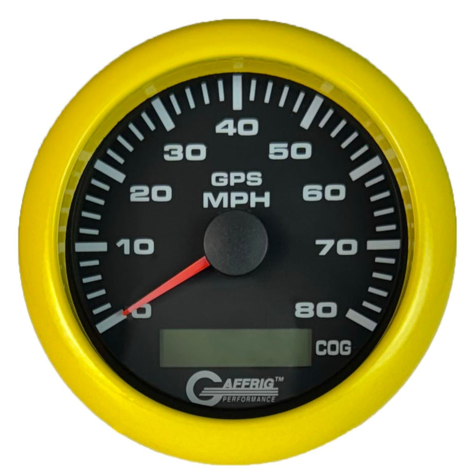 GAFFRIG PART #184022 3 3/8 INCH GPS ANALOG 80 MPH SPEEDOMETER GAUGE KIT BLACK