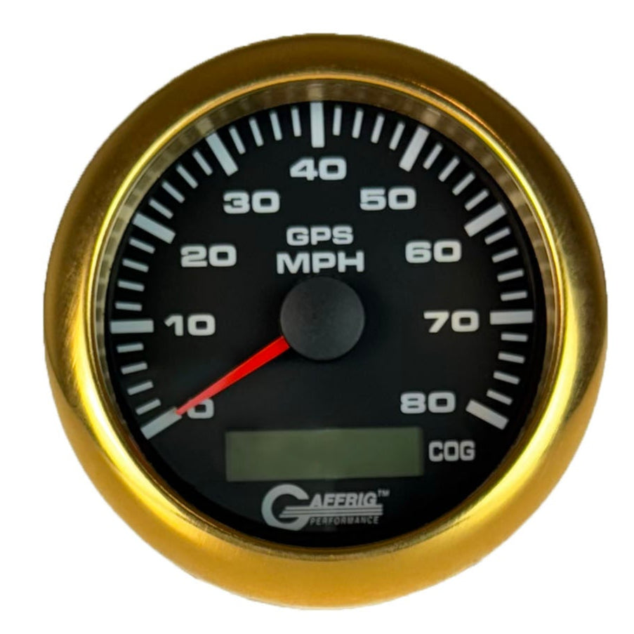 GAFFRIG PART #184022 3 3/8 INCH GPS ANALOG 80 MPH SPEEDOMETER GAUGE KIT BLACK