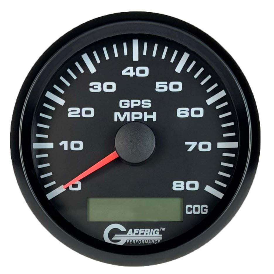 GAFFRIG PART #184022 3 3/8 INCH GPS ANALOG 80 MPH SPEEDOMETER GAUGE KIT BLACK