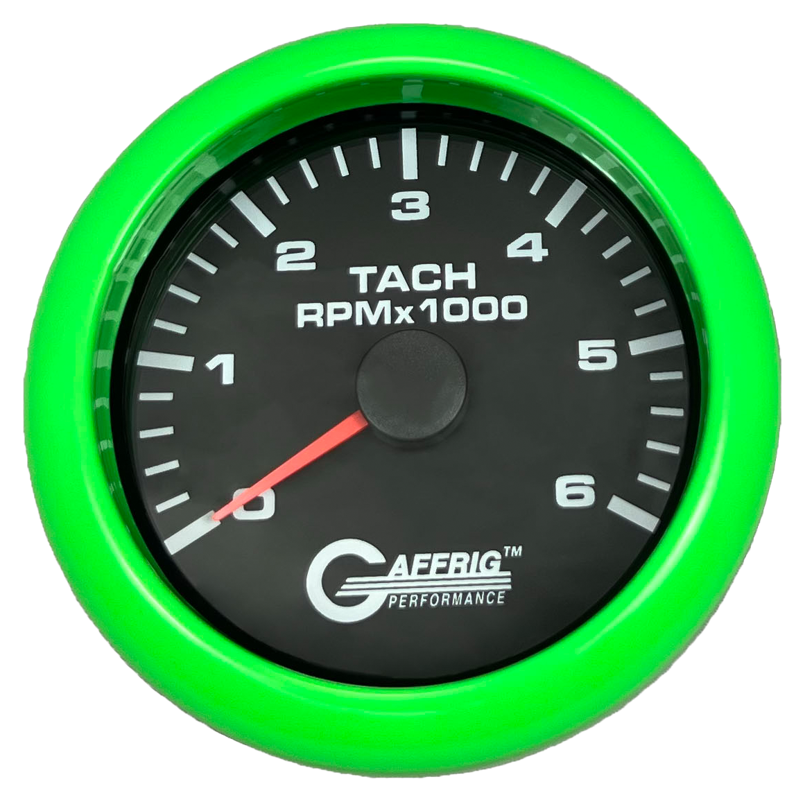 #184252 3 3/8 INCH ELECTRIC TACHOMETER 0-6000 RPM BLACK Lime Green / Step