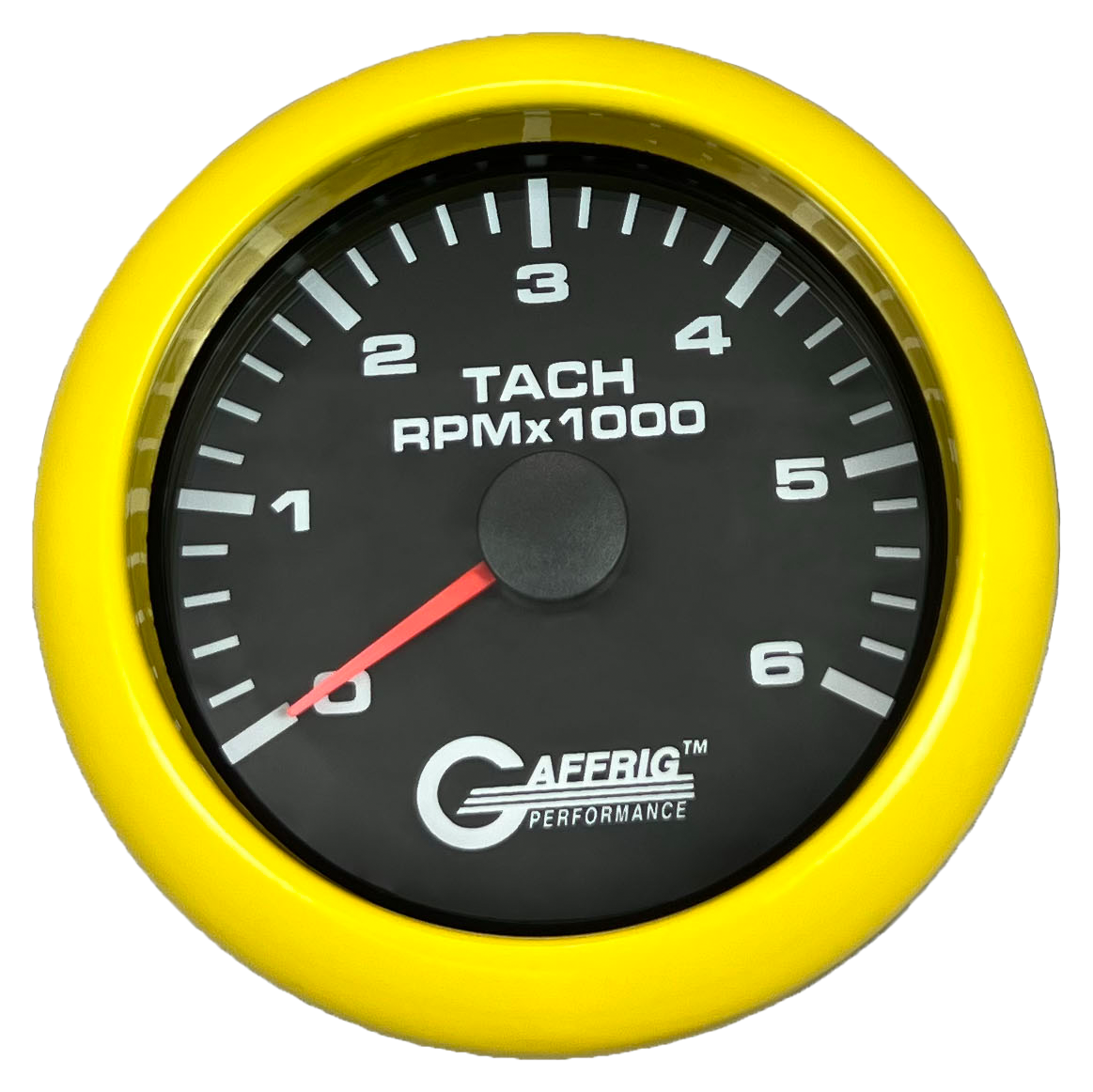 #184252 3 3/8 INCH ELECTRIC TACHOMETER 0-6000 RPM BLACK Yellow / Step