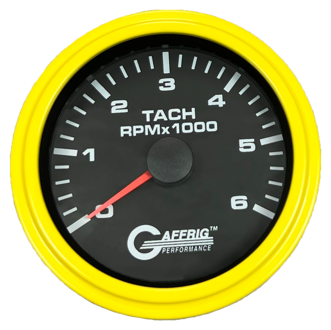 #184252 3 3/8 INCH ELECTRIC TACHOMETER 0-6000 RPM BLACK Yellow / Step