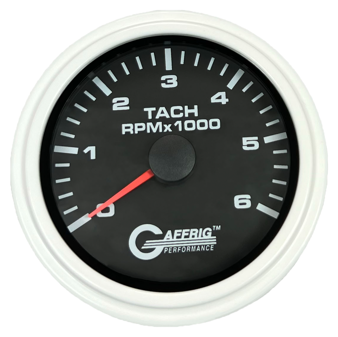 #184252 3 3/8 INCH ELECTRIC TACHOMETER 0-6000 RPM BLACK White / Step
