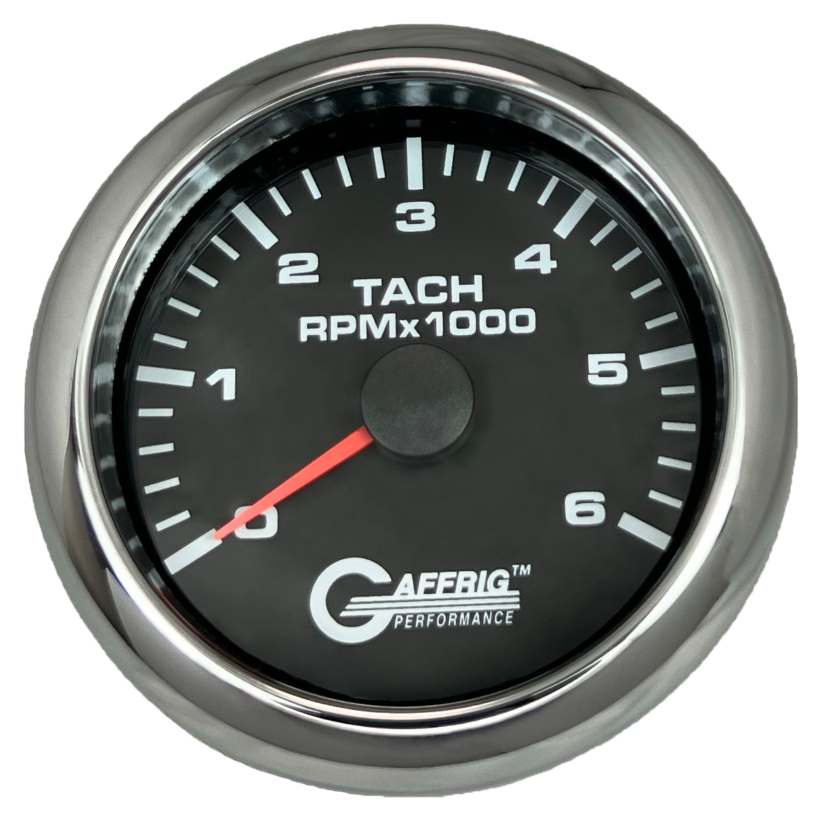 #184252 3 3/8 INCH ELECTRIC TACHOMETER 0-6000 RPM BLACK Chrome / Step