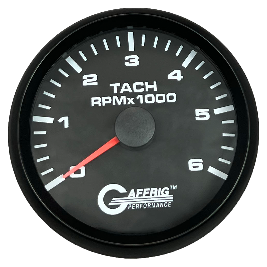 #184252 3 3/8 INCH ELECTRIC TACHOMETER 0-6000 RPM BLACK Black / Step
