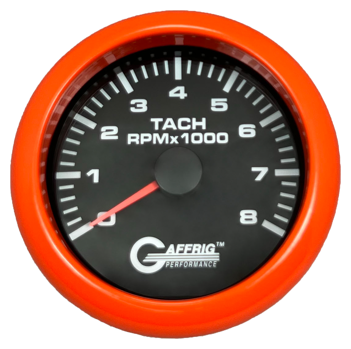 #184254 3 3/8 INCH ELECTRIC TACHOMETER 0-8000 RPM BLACK Orange / Step