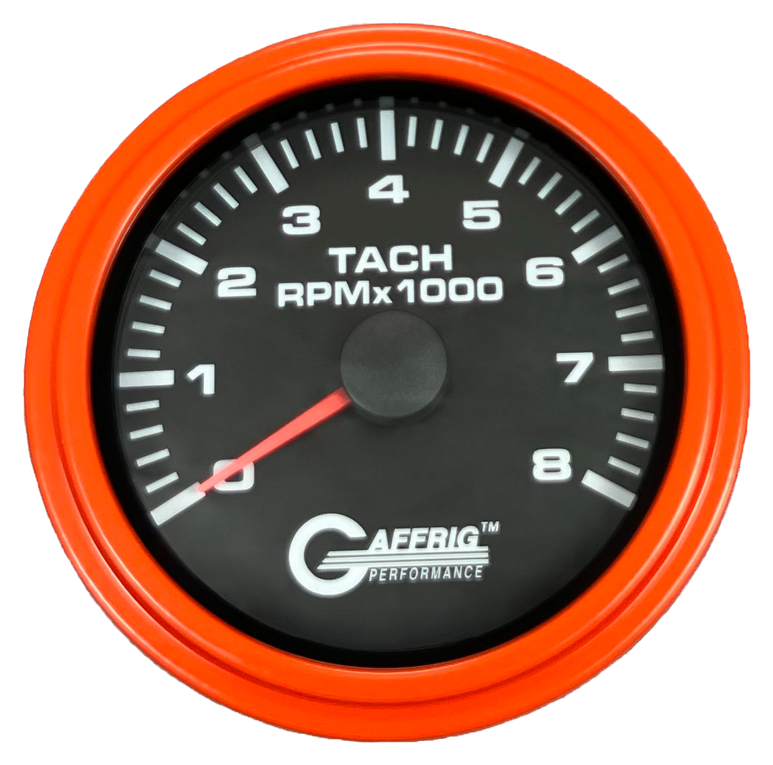#184254 3 3/8 INCH ELECTRIC TACHOMETER 0-8000 RPM BLACK Orange / Step