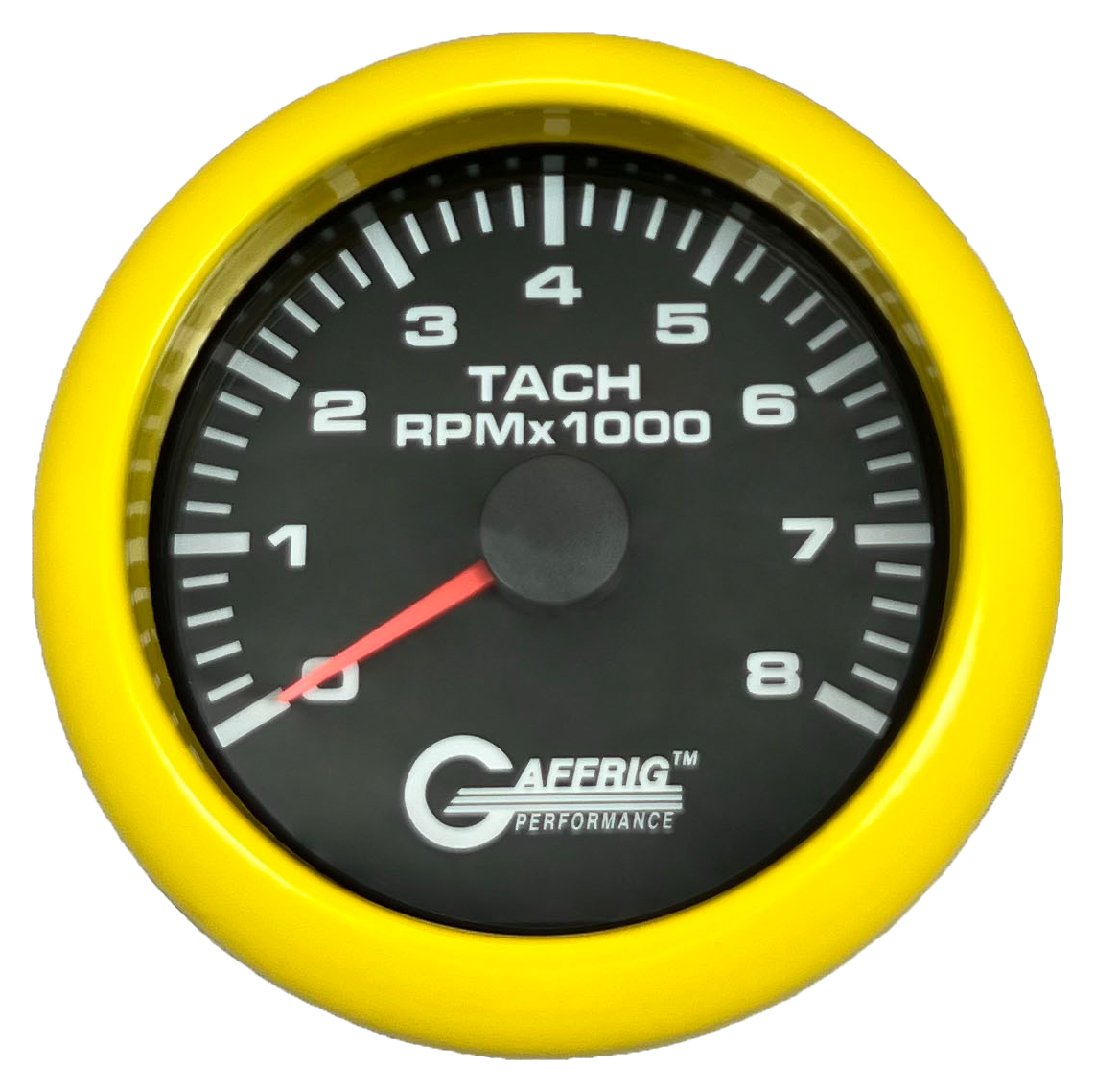 #184254 3 3/8 INCH ELECTRIC TACHOMETER 0-8000 RPM BLACK Yellow / Step