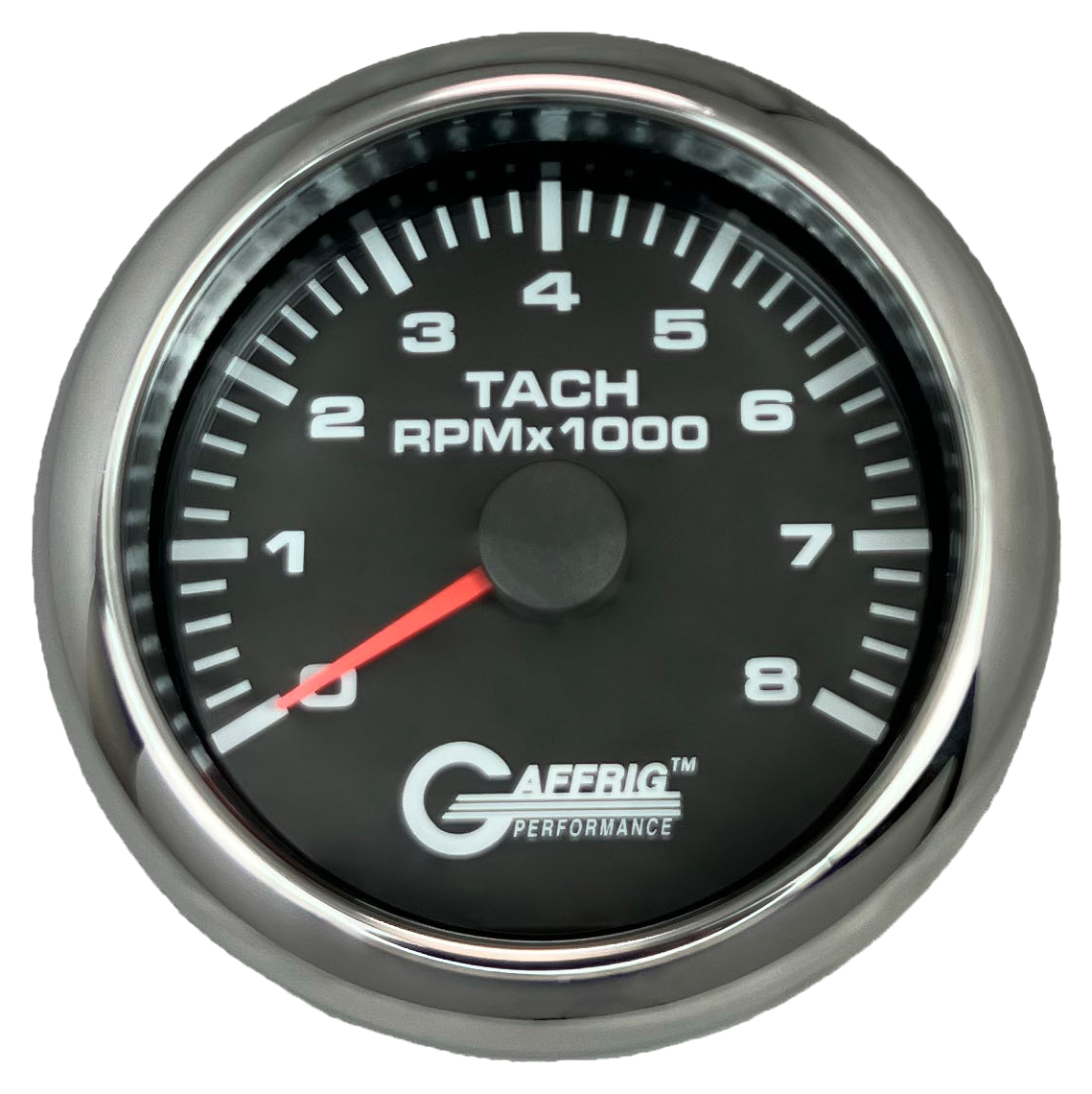 #184254 3 3/8 INCH ELECTRIC TACHOMETER 0-8000 RPM BLACK Chrome / Step