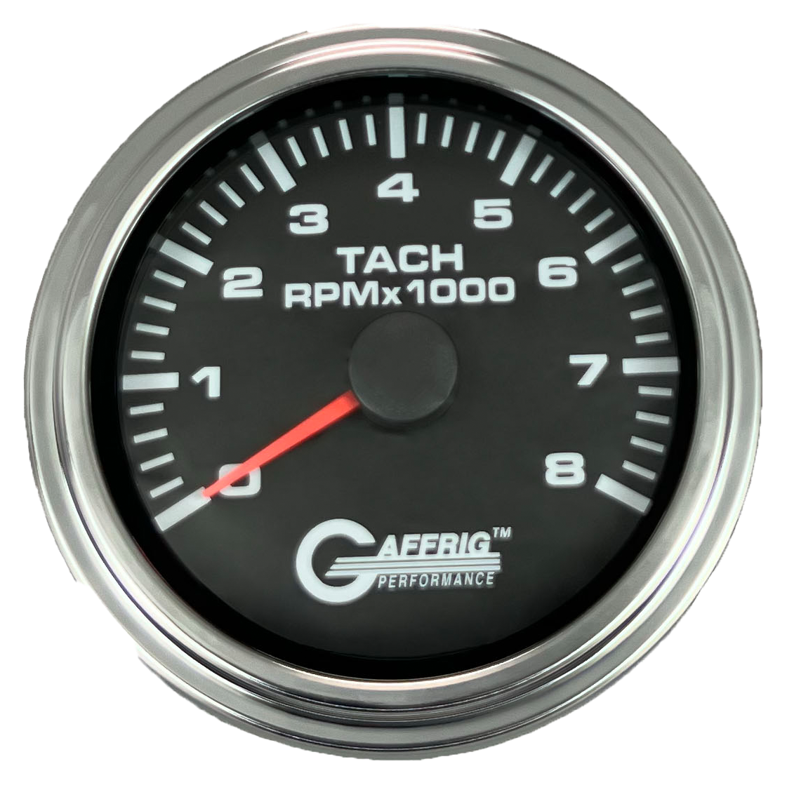 #184254 3 3/8 INCH ELECTRIC TACHOMETER 0-8000 RPM BLACK Chrome / Step