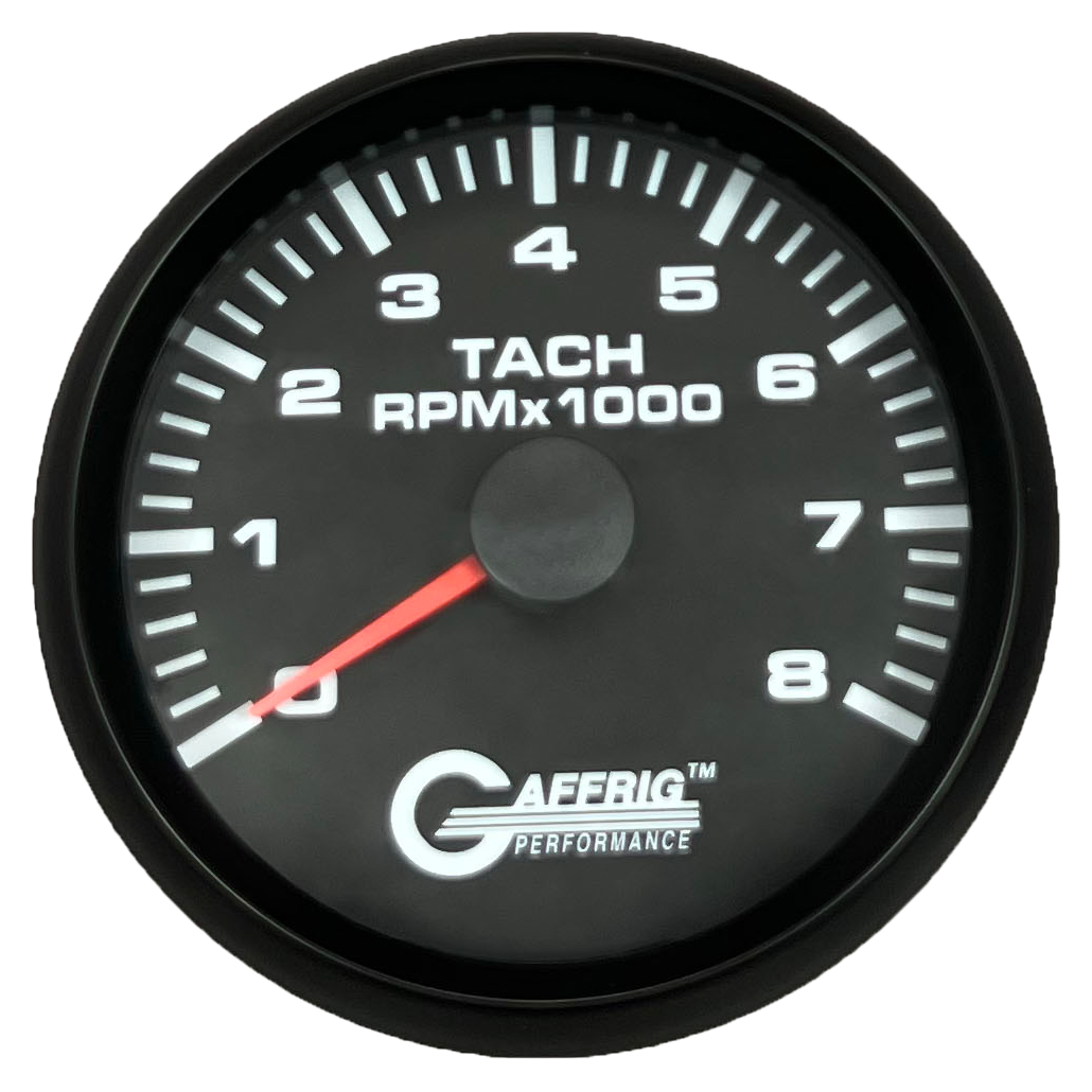 #184254 3 3/8 INCH ELECTRIC TACHOMETER 0-8000 RPM BLACK Black / Step