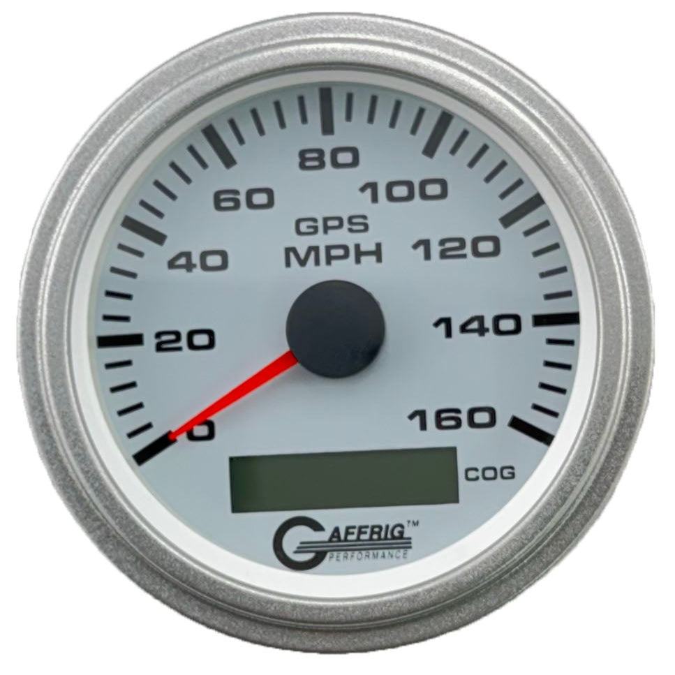GAFFRIG PART #184516 3 3/8 INCH GPS ANALOG 160 MPH SPEEDOMETER GAUGE KIT WHITE
