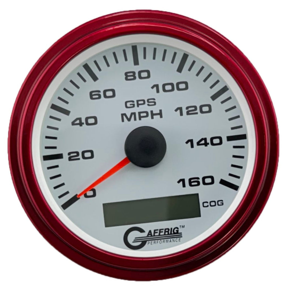 GAFFRIG PART #184516 3 3/8 INCH GPS ANALOG 160 MPH SPEEDOMETER GAUGE KIT WHITE