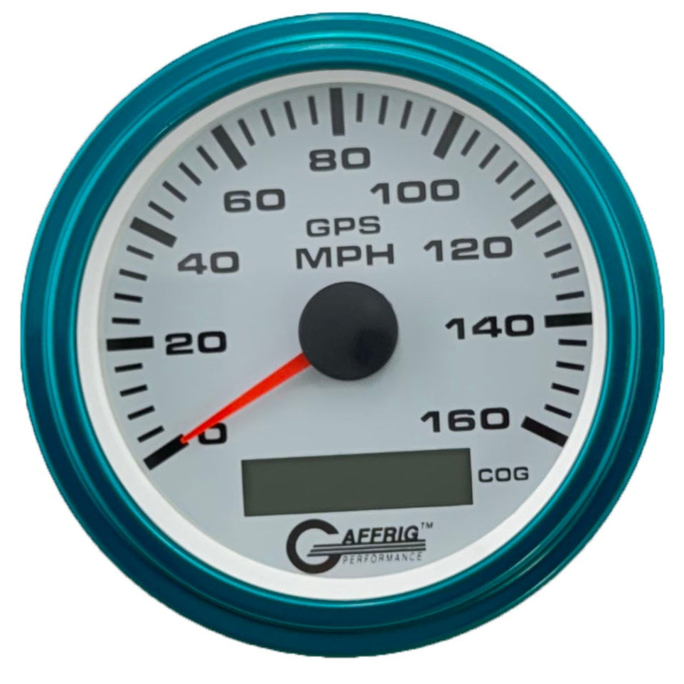 GAFFRIG PART #184516 3 3/8 INCH GPS ANALOG 160 MPH SPEEDOMETER GAUGE KIT WHITE