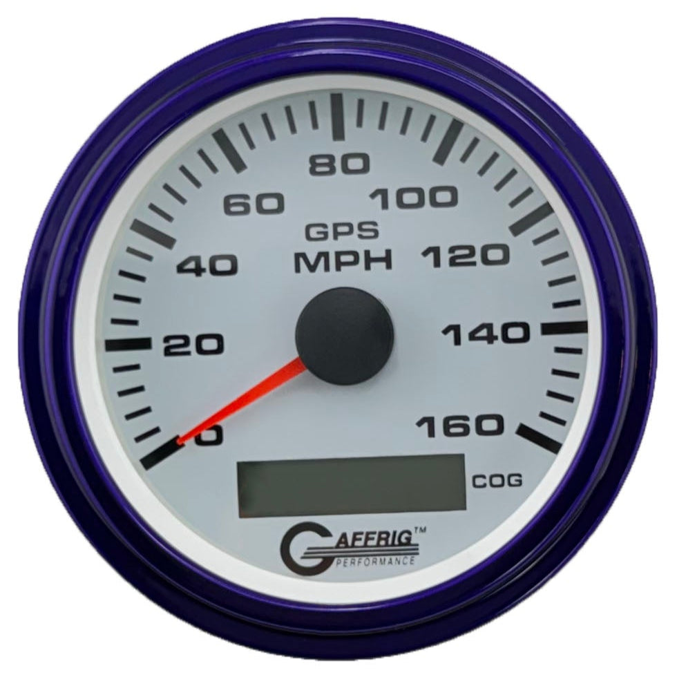 GAFFRIG PART #184516 3 3/8 INCH GPS ANALOG 160 MPH SPEEDOMETER GAUGE KIT WHITE