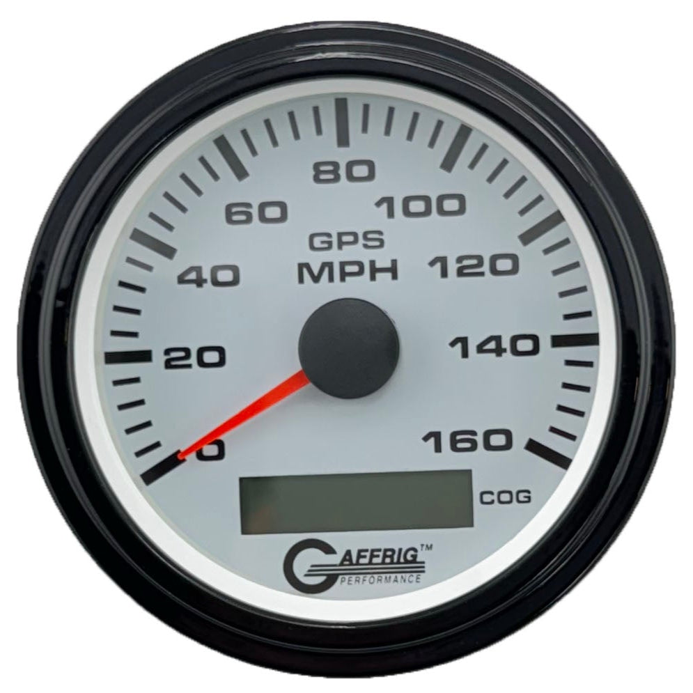 GAFFRIG PART #184516 3 3/8 INCH GPS ANALOG 160 MPH SPEEDOMETER GAUGE KIT WHITE