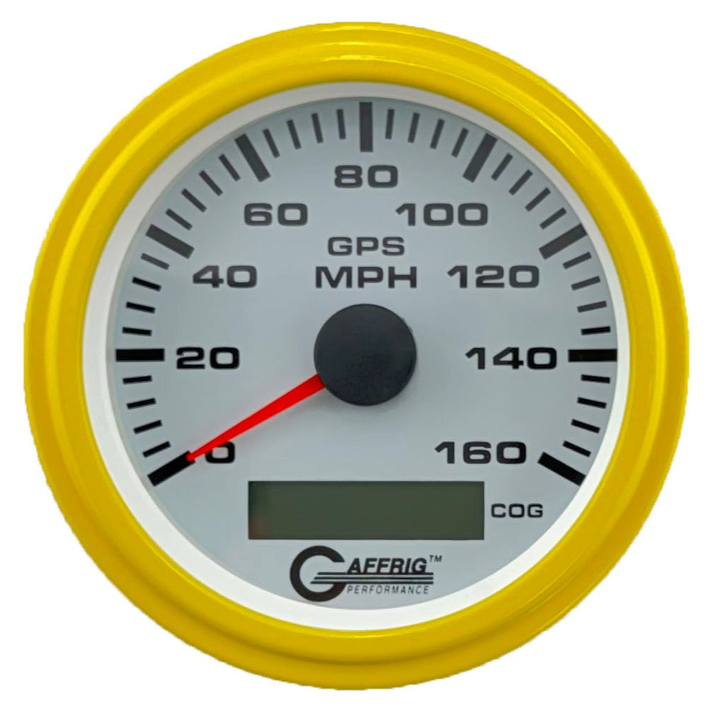 GAFFRIG PART #184516 3 3/8 INCH GPS ANALOG 160 MPH SPEEDOMETER GAUGE KIT WHITE