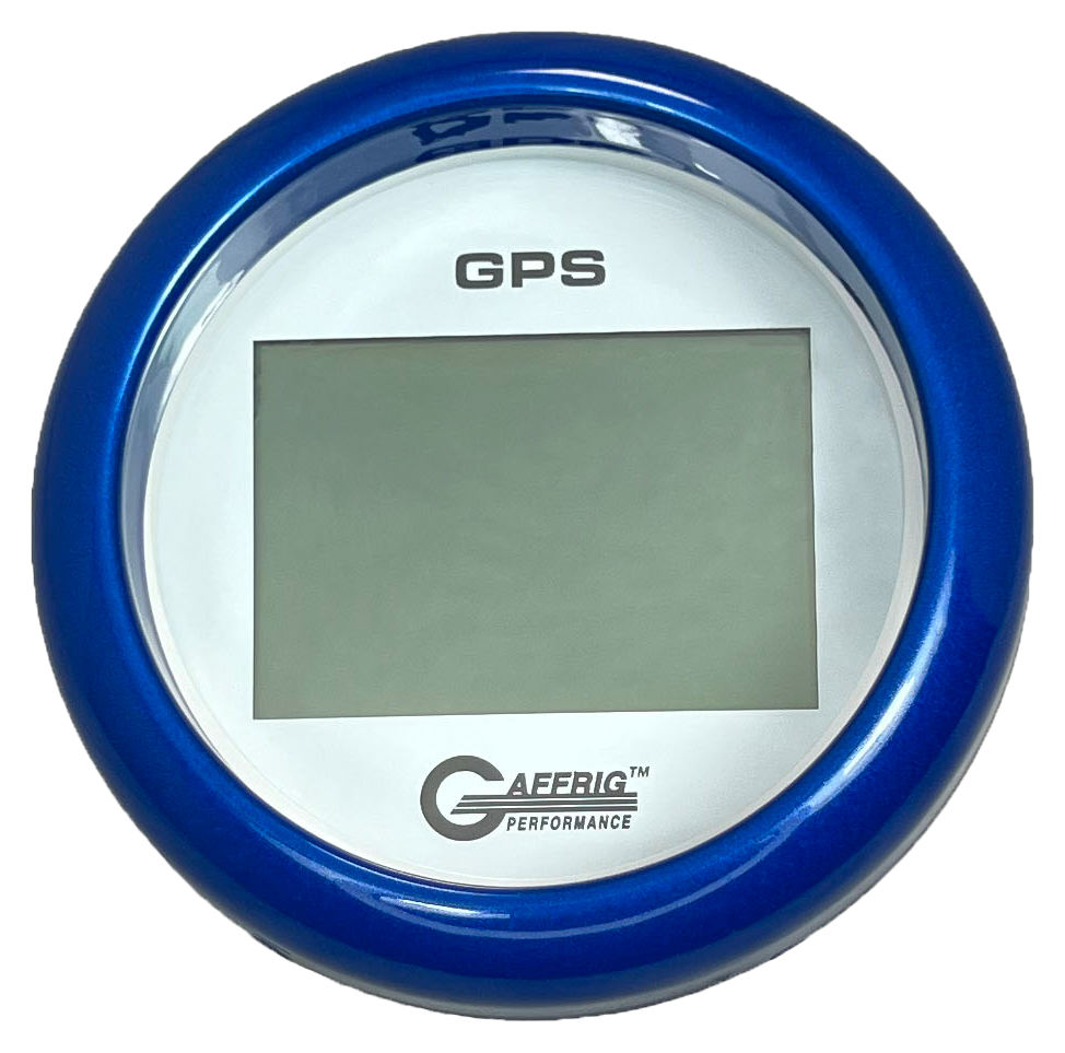 #184520 3 3/8 INCH GPS DIGITAL 999 MPH WHITE SPEEDOMETER KIT Blue / Step