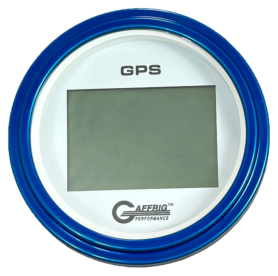 #184520 3 3/8 INCH GPS DIGITAL 999 MPH WHITE SPEEDOMETER KIT Blue / Step