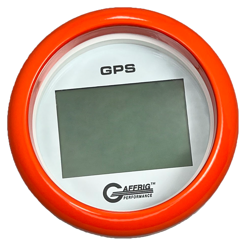 #184520 3 3/8 INCH GPS DIGITAL 999 MPH WHITE SPEEDOMETER KIT Orange / Step