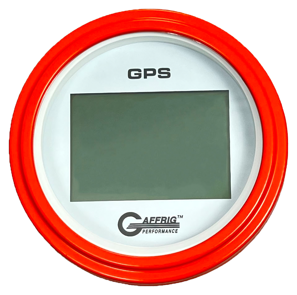 #184520 3 3/8 INCH GPS DIGITAL 999 MPH WHITE SPEEDOMETER KIT Orange / Step