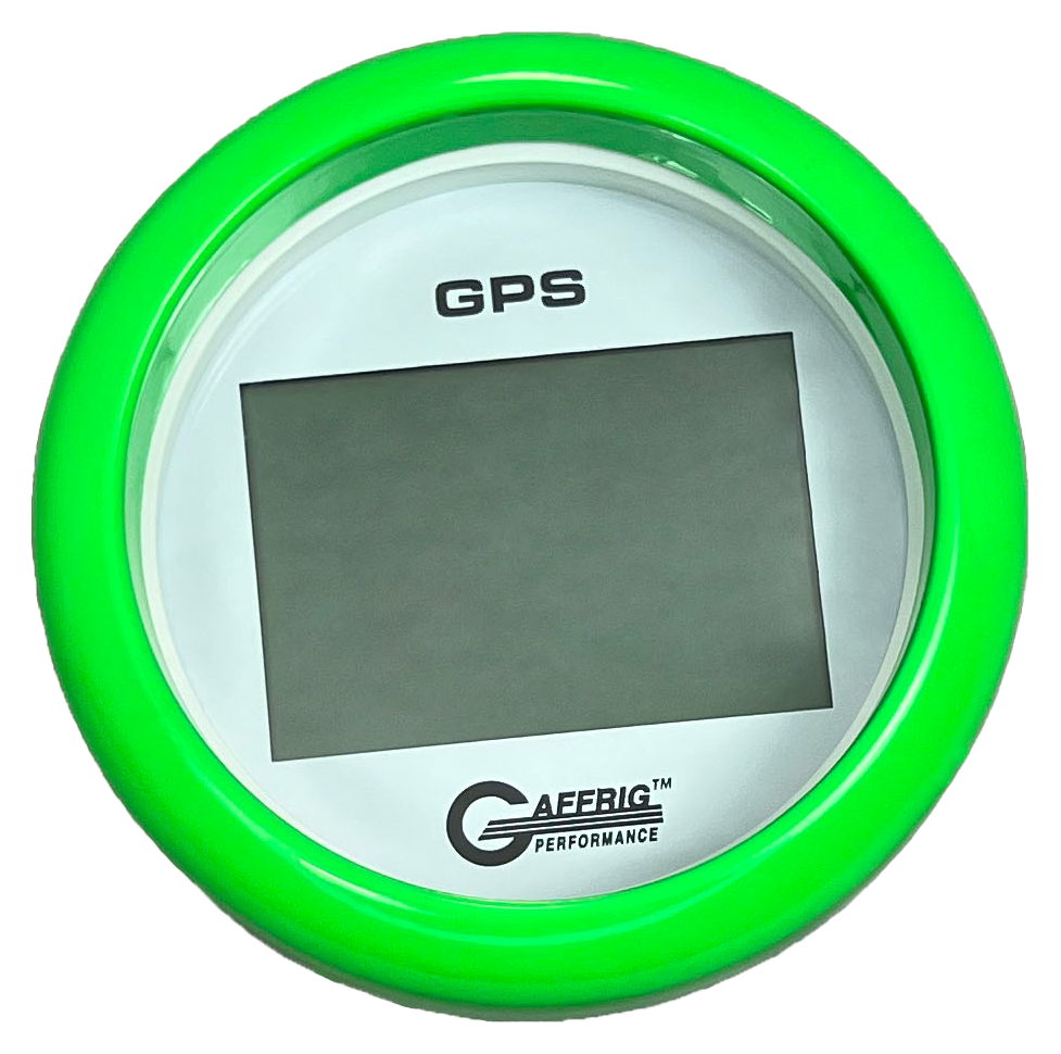 #184520 3 3/8 INCH GPS DIGITAL 999 MPH WHITE SPEEDOMETER KIT Lime Green / Step
