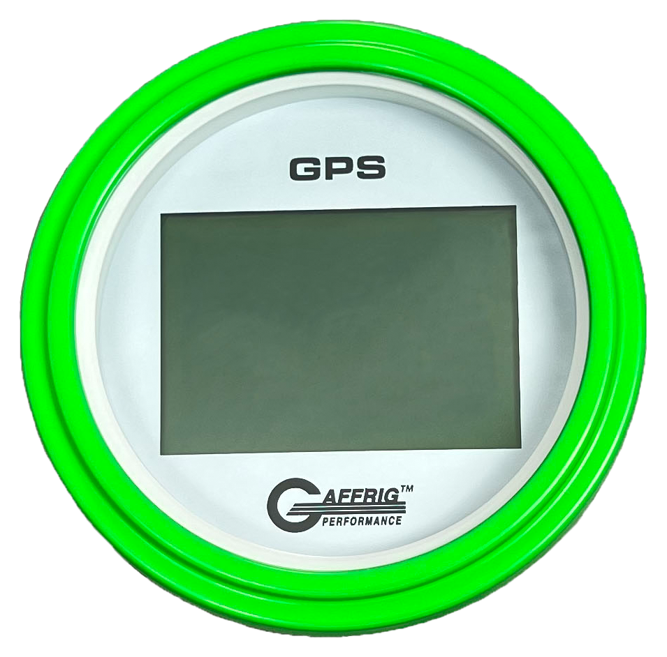 #184520 3 3/8 INCH GPS DIGITAL 999 MPH WHITE SPEEDOMETER KIT Lime Green / Step