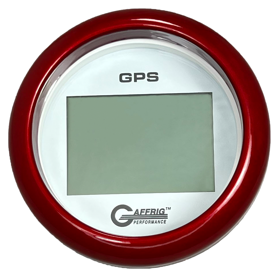 #184520 3 3/8 INCH GPS DIGITAL 999 MPH WHITE SPEEDOMETER KIT Red / Step