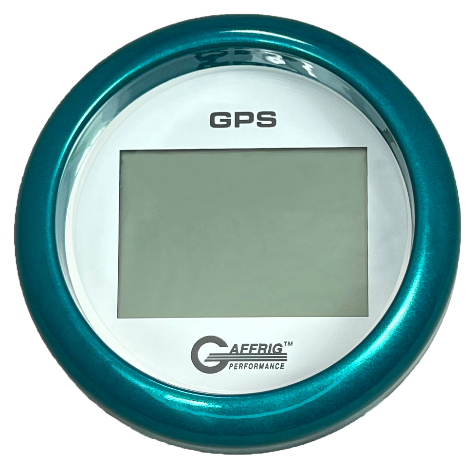 #184520 3 3/8 INCH GPS DIGITAL 999 MPH WHITE SPEEDOMETER KIT Teal / Step
