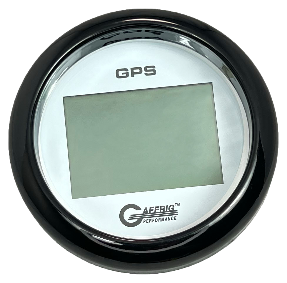 #184520 3 3/8 INCH GPS DIGITAL 999 MPH WHITE SPEEDOMETER KIT Black / Step