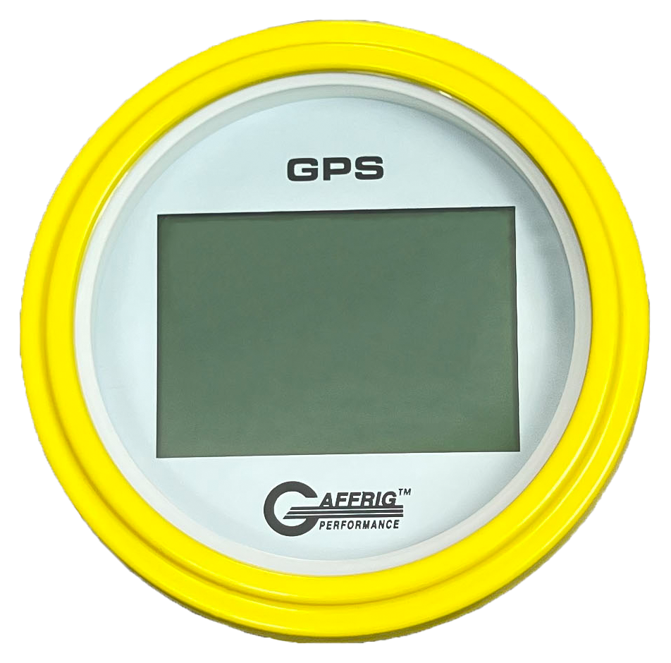 #184520 3 3/8 INCH GPS DIGITAL 999 MPH WHITE SPEEDOMETER KIT Yellow / Step