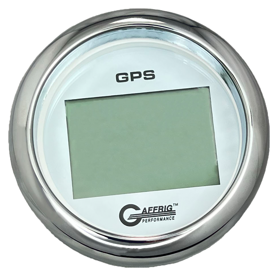 #184520 3 3/8 INCH GPS DIGITAL 999 MPH WHITE SPEEDOMETER KIT Chrome / Step