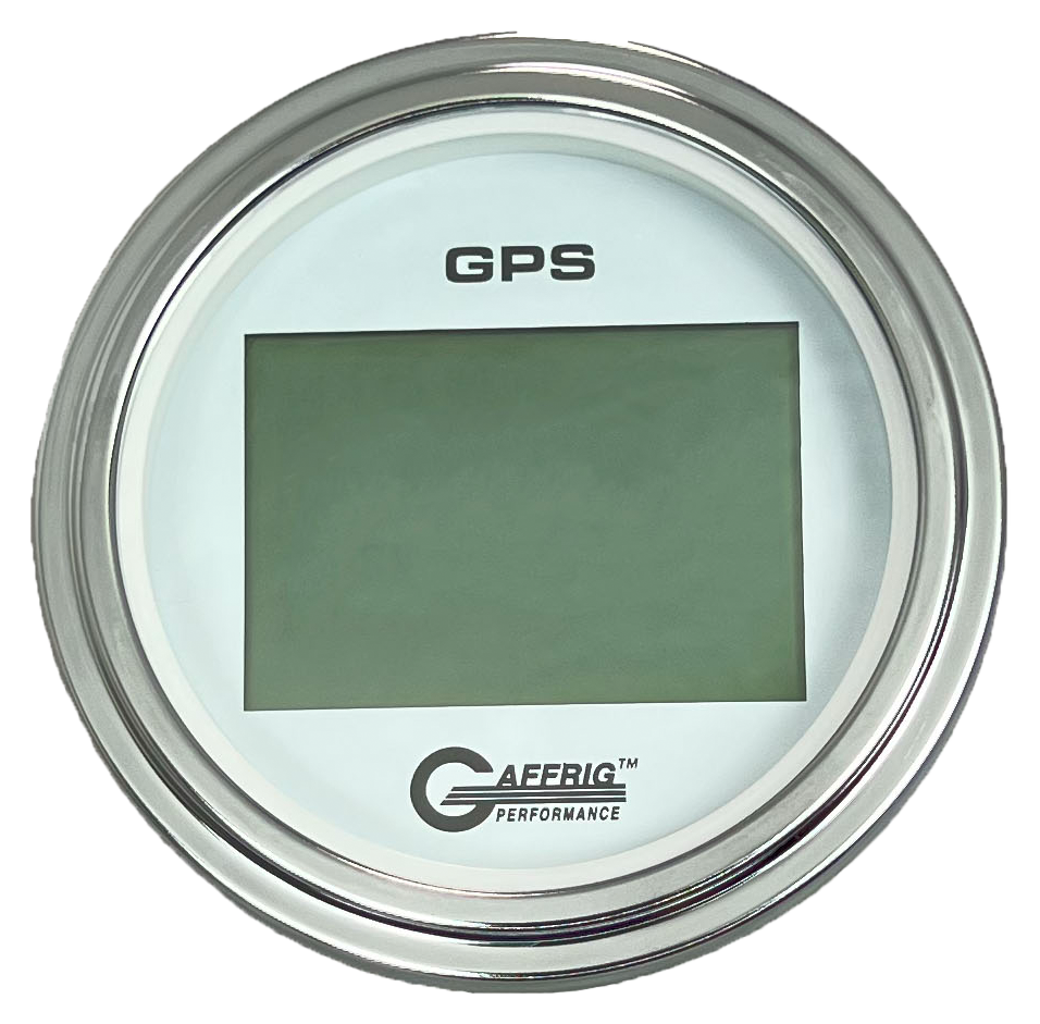 #184520 3 3/8 INCH GPS DIGITAL 999 MPH WHITE SPEEDOMETER KIT Chrome / Step