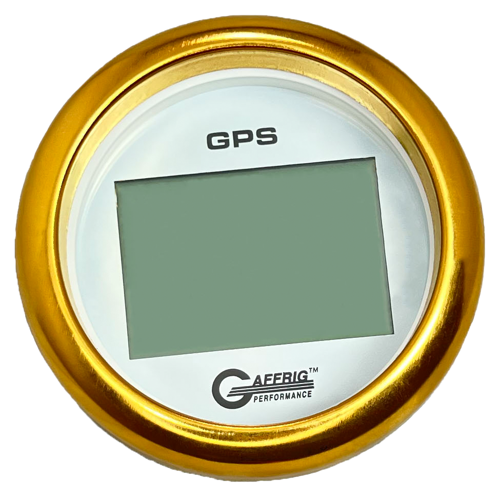 #184520 3 3/8 INCH GPS DIGITAL 999 MPH WHITE SPEEDOMETER KIT Gold / Step