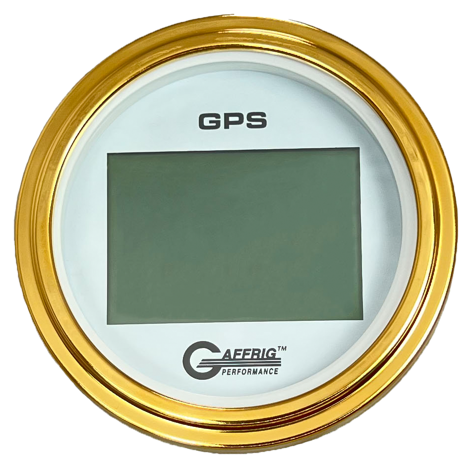 #184520 3 3/8 INCH GPS DIGITAL 999 MPH WHITE SPEEDOMETER KIT Gold / Step