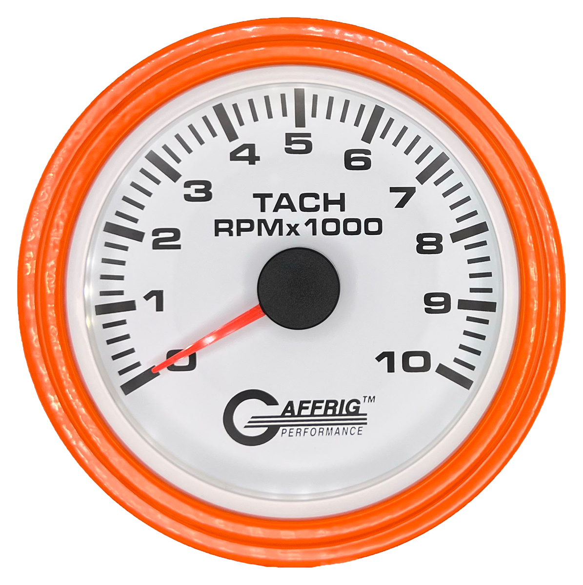 #184750 3 3/8 INCH ELECTRIC TACHOMETER 0-10000 RPM WHITE Orange / Step