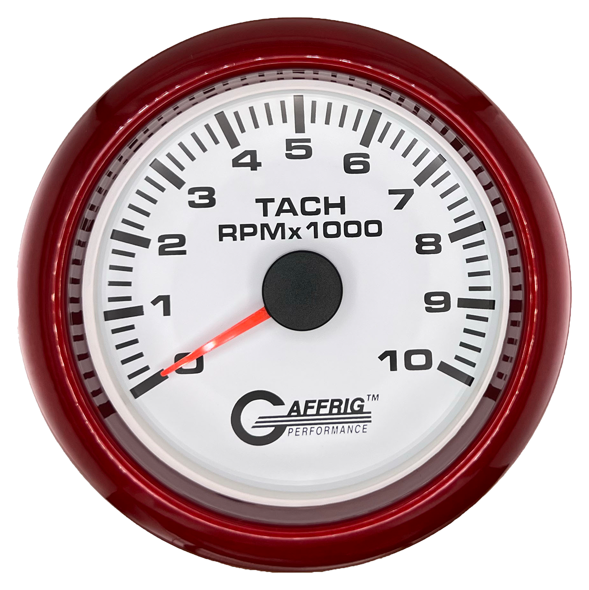 #184750 3 3/8 INCH ELECTRIC TACHOMETER 0-10000 RPM WHITE Red / Step