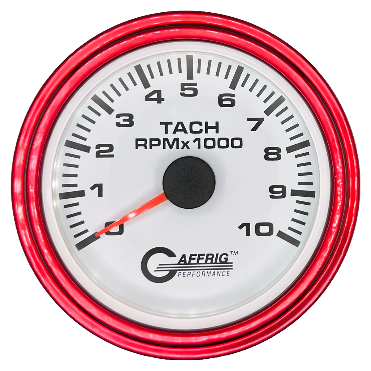 #184750 3 3/8 INCH ELECTRIC TACHOMETER 0-10000 RPM WHITE Red / Step